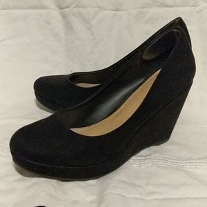 Apt 9 black suede wedge heel